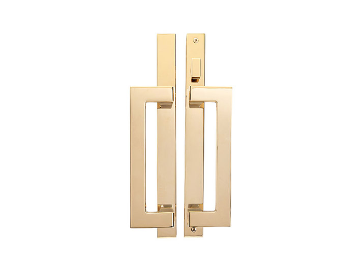Sliding Door Handle – No key — Brass Resista